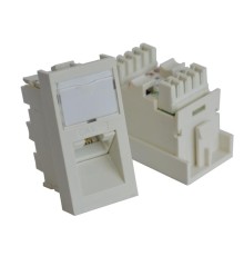  Вставка RJ-45 UTP Cat.5E, 22.5x45 мм угловая, с маркировкой, белая