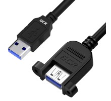 GCR Удлинитель 1.0m USB 3.0, AM/AF крепление под винт, черный, GCR-52918