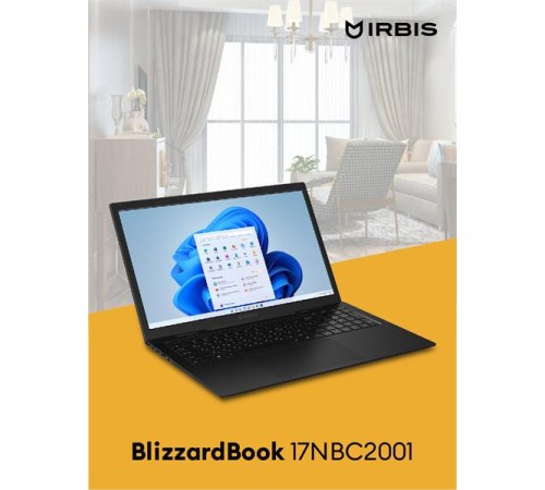 Ноутбук IRBIS Blizzard 17NBC2001 17.3" AMD Ryzen R5 3500U, 17.3"LCD 1920*1080 IPS , 16+512GB SSD, AC wifi, camera: 2MP, 5000mha ba (после ремонта, потертости, царапины (сильная потертость на верхней крышке))