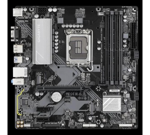 Материнская плата/ MB GIGABYTE INTEL B760 s1700, 4xDDR4(128GB), D-SUB/HDMI 2.1/DP, 1xPCIe 4.0x16, 2xPCIe 3.0, 1xLAN, 4xSATA 6Gb/s, 2xM.2, 3xUSB 3.2, 2xUSB 2.0, 1xPS/2, mATX