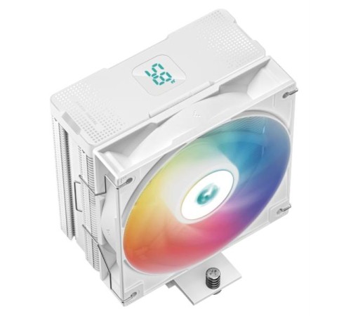 Кулер для процессора DEEPCOOL AG400 DIGITAL WH ARGB LGA1700/1200/115X/AM5/AM4 (9шт/кор, TDP 220W, PWM, ARGB Fan 120mm, 4 тепл. трубки, белый) RET (R-AG400-WHADMN-G-1)