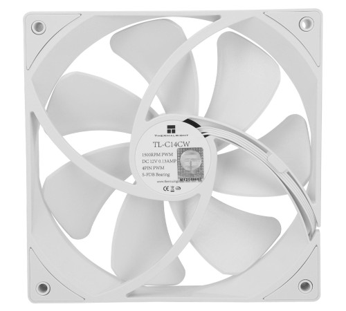 Кулер для корпуса/ Case Cooler Thermalright TL-C14CW (140x140x25mm, 4-pin PWM, 75.8CFM, 26.4dBA, 1500RPM, White) Кулер для корпуса/ Case Cooler Thermalright TL-C14CW (140x140x25mm, 4-pin PWM, 75.8CFM, 26.4dBA, 1500RPM, White)