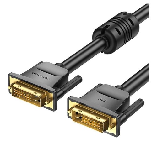 Кабель Vention DVI-D Dual link 25M/25M с ферритовым фильтром - 1.5м. Кабель Vention DVI-D Dual link 25M/25M с ферритовым фильтром - 1.5м.