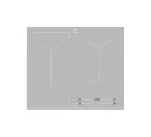 Встраиваемые индукционные панели ELECTROLUX/ Индукционная,  !! 59 см, цвет: серебристый , индивидуальный слайдер для каждой зоны нагрева, 3-хступенчатая индикация остаточного тепла, акустический сигнал (вкл/выкл), блокировка панели управления, Таймер откл