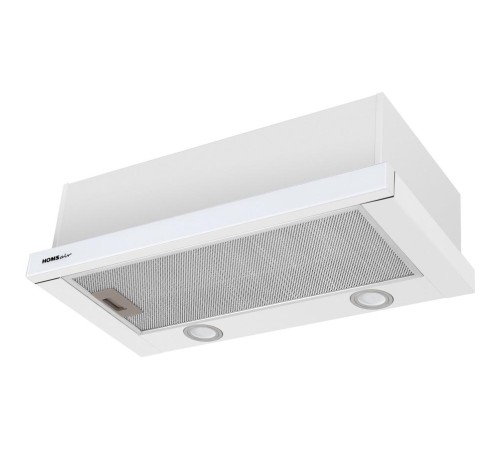 ВЫТЯЖКА HOMSair Flat 60 White/ встраиваемая, колыбельное управление, 2 скорости, 520 м3/ч, до 20 м2, 45 дБ, угольный фильтр CF110 - 1 шт, ШхВхД: 600х176х280 мм, белый цвет