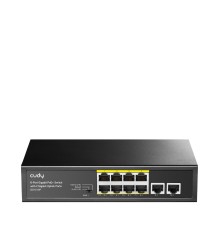 Коммутатор/ 8 RJ-45 10/100/1000M PSE ports +2 RJ45 10/100/1000  Uplink Port Unmanaged PoE+ Switch 120W, CCTV/VLAN mode support, long distance:250M at CCTV mode.  802.3af/at standard,  Aternative 1/2(+),3/6(-), Rack-mountable Steel Case, Watchdog, 120W int