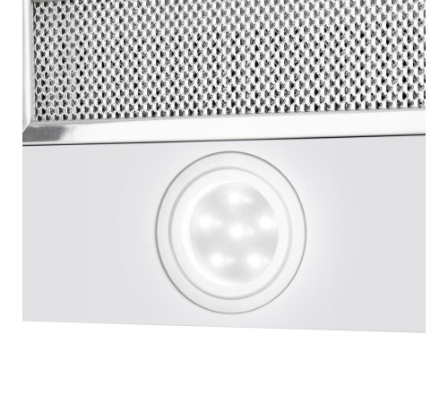 ВЫТЯЖКА HOMSair Flat 50 White/ встраиваемая, кнопочное управление, 2 скорости, 520 м3/ч, до 20 м2, 45 дБ, угольный фильтр CF110 - 1 шт, ШхВхД: 500х176х280 мм, белый цвет