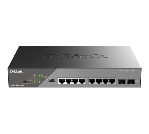 Сетевой коммутатор/ Smart L2 Surveillance Switch 8х1000Base-T PoE, 2x1000Base-X SFP, PoE Budget 130W, Long-range PoE up to 250m Сетевой коммутатор/ Smart L2 Surveillance Switch 8х1000Base-T PoE, 2x1000Base-X SFP, PoE Budget 130W, Long-range PoE up to 250m