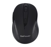 Мышь/ Мышь беспроводная GoPower GPM03 классическая USB бесшумная Soft-Touch черный (1/100)