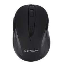 Мышь/ Мышь беспроводная GoPower GPM03 классическая USB бесшумная Soft-Touch черный (1/100)