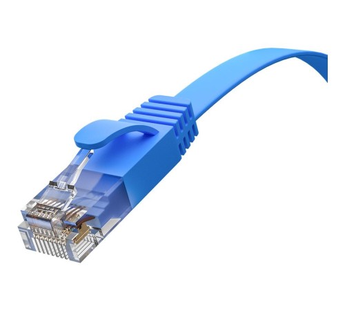 GCR Патч-корд PROF плоский прямой 5.0m, UTP медь кат.6, синий, 30 AWG, ethernet high speed 10 Гбит/с, RJ45, T568B, GCR-52873 GCR Патч-корд PROF плоский прямой 5.0m, UTP медь кат.6, синий, 30 AWG, ethernet high speed 10 Гбит/с, RJ45, T568B, GCR-52873