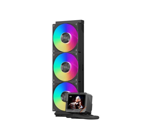 Система охлаждения/ Water Cooling System PCCooler GT360 ARGB Display BK (310W, 360mm, LED temp., Black, ARGB/ Fans: 3x120mm, 99CFM, 41.5dBA, 3000RPM/ Pump height 85mm, 15dBA, 2600RPM, Rad thickness 27mm/ S: 1851, 1700, 1200, 115X, AM5, AM4) Система охлаждения/ Water Cooling System PCCooler GT360 ARGB Display BK (310W, 360mm, LED temp., Black, ARGB/ Fans: 3x120mm, 99CFM, 41.5dBA, 3000RPM/ Pump height 85mm, 15dBA, 2600RPM, Rad thickness 27mm/ S: 1851, 1700, 1200, 115X, AM5, AM4)