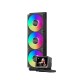 Система охлаждения/ Water Cooling System PCCooler GT360 ARGB Display BK (310W, 360mm, LED temp., Black, ARGB/ Fans: 3x120mm, 99CFM, 41.5dBA, 3000RPM/ Pump height 85mm, 15dBA, 2600RPM, Rad thickness 27mm/ S: 1851, 1700, 1200, 115X, AM5, AM4)