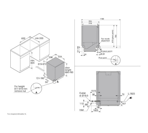 Встраиваемая посудомоечная машина ASKO/ Арт. 746109 ; Встраиваемая посудомоечная машина ASKO, 60 см, слайдер, 14 комплектов, 3 уровня загрузки, 14 программ, Status Light, Aqua Safe, сушка Turbo Combi Drying, Wi-Fi, авто. открывание двери, автоматическая д