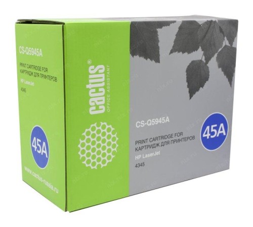 -/ Картридж лазерный Cactus CS-Q5945A Q5945A черный (18000стр.) для HP LJ 4345/4345