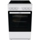 Плита Gorenje/ Плита Gorenje, полезный объем 63 л, эргономичные переключатели, эмаль SilverMatte, очистка паром, индикатор остаточного тепла для каждой конфорки, дверца CompactDoor 2 стекла + 1 термослой, стеклокерамическая варочная панель, цвет белый