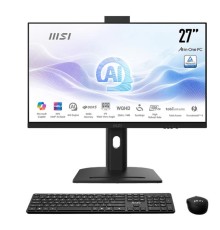 Моноблок MSI Modern AM273QP AI AiO 27" WQHD (2560x1440)IPS AG Non-touch, Core Ultra 7 155U (1.7GHz), 16Gb DDR5(2*8GB), 1TB SSD M.2, Intel UHD, WiFi, BT, camera, WirelessKB&mouse Eng/Rus, No OS,1y,Black