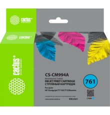 -/ Картридж струйный Cactus CS-CM994A №761 голубой (400мл) для HP DesignJet T7100/Т7200