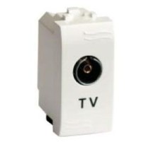 TV розетка с согласующим сопротивлением (универсальная), белая, 1мод.