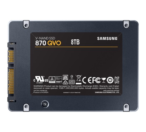 Твердотельные накопители/ Samsung SSD 870 QVO, 8000GB, 2.5" 7mm, SATA3, 4-bit MLC, R/W 560/530MB/s, IOPs 98 000/88 000, TBW 2880, DWPD 0.33 (12 мес.) Твердотельные накопители/ Samsung SSD 870 QVO, 8000GB, 2.5" 7mm, SATA3, 4-bit MLC, R/W 560/530MB/s, IOPs 98 000/88 000, TBW 2880, DWPD 0.33 (12 мес.)