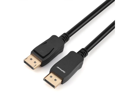 Кабель/ Кабель GoPower DisplayPort (m)-DisplayPort (m) 1.8м ПВХ ver.1.4 черный Premium Zip-Lock c подвесом