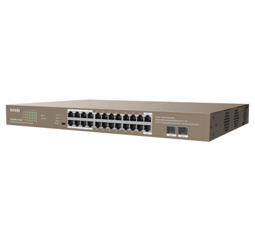 Коммутатор/ Tenda TEG1126P-24-410W 24GE+2SFP Ethernet Switch With 24-Port PoE