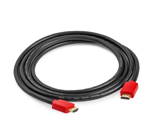 Greenconnect Кабель 1.0m HDMI версия 2.0, HDR 4:2:2, Ultra HD, 4K 60 fps 60Hz/5K*30Hz, 3D, AUDIO, 18.0 Гбит/с, 28/28 AWG, OD7.3mm, тройной экран, черный, красные коннекторы, GCR-HM451-1.0m Greenconnect Кабель 1.0m HDMI версия 2.0, HDR 4:2:2, Ultra HD, 4K 60 fps 60Hz/5K*30Hz, 3D, AUDIO, 18.0 Гбит/с, 28/28 AWG, OD7.3mm, тройной экран, черный, красные коннекторы, GCR-HM451-1.0m