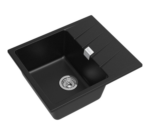 Кухонная мойка RIVELATO RIVELATO Мойка RAUM 58 1-чаша 580*500мм, монтаж: врезной, материал: кварц, цвет: черный Кухонная мойка RIVELATO RIVELATO Мойка RAUM 58 1-чаша 580*500мм, монтаж: врезной, материал: кварц, цвет: черный
