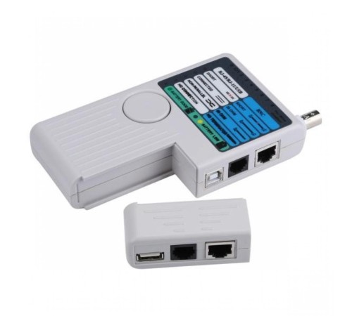 ITK Тестер для витой пары 4в1 RJ45/RJ11/BNC/USB с элем. пит.