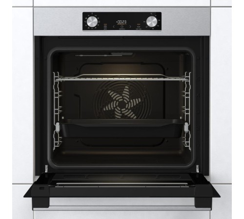 Встраиваемые электрические духовки GORENJE/ Духовой шкаф, Полезный объем: 77 л,Класс энергопотребления: A, Сенсорный программатор IconLED, Конструкция: Встраиваемая, Ширина: 595 мм, Высота: 595 мм, нержавеющая сталь