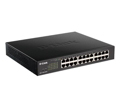 Коммутатор/ DGS-1100-24PV2 EasySmart L2 Switch 24х1000Base-T (12х1000Base-T PoE), PoE Budget 100W