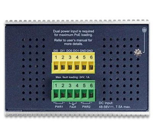 коммутатор/ PLANET IGS-6325-8UP2S IP30 DIN-rail Industrial L3 8-Port 10/100/1000T 802.3bt PoE + 2-port 1G/2.5G SFP Full Managed Switch (-40 to 75 C, 8-port 95W PoE++, 802.3bt/PoH/Force modes, dual redundant power input on 48~56VDC terminal block, DIDO, ER