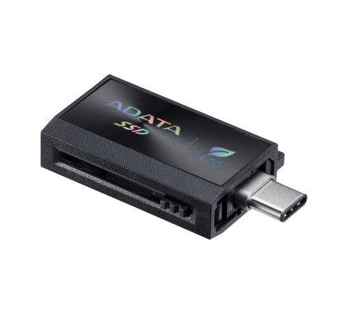 Твердотельный накопитель/ ADATA External SSD SC730, 512GB, Type-C, Type-A, USB 3.2 Gen2, R/W 600/600 MB/s, 36.8x23.8x9.7mm, Black (5 лет)