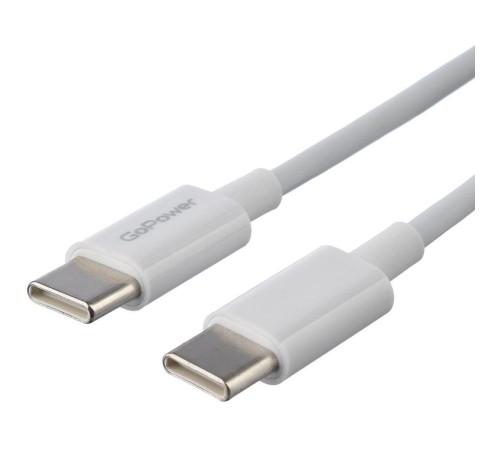 Кабель/ Кабель GoPower GP10TT-60W Type-C (m)-Type-C (m) 1.0м 60W белый (1/200/800)