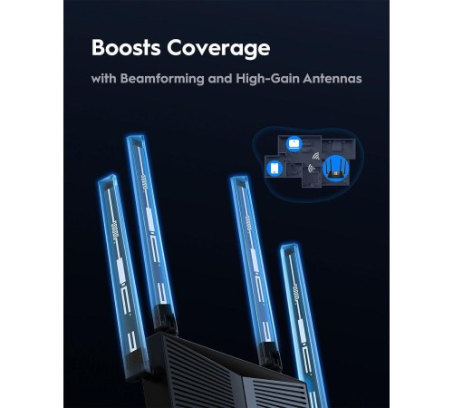 Маршрутизатор/ BE3600 Gigabit Dual Band Wi-Fi 7 Mesh Router, Chipset Broadcom, 802.11be/ax/ac/a/b/g/n, 2882Mbps at 5GHz + 688Mbps at 2.4GHz, 5 x 10/100/1000Mbps Ports, 4 x 5dBi fixed antennas, WiFi router/AP/ Repeater/WISP Mode, PPTP/L2TP/OpenVPN/WireGuar Маршрутизатор/ BE3600 Gigabit Dual Band Wi-Fi 7 Mesh Router, Chipset Broadcom, 802.11be/ax/ac/a/b/g/n, 2882Mbps at 5GHz + 688Mbps at 2.4GHz, 5 x 10/100/1000Mbps Ports, 4 x 5dBi fixed antennas, WiFi router/AP/ Repeater/WISP Mode, PPTP/L2TP/OpenVPN/WireGuar