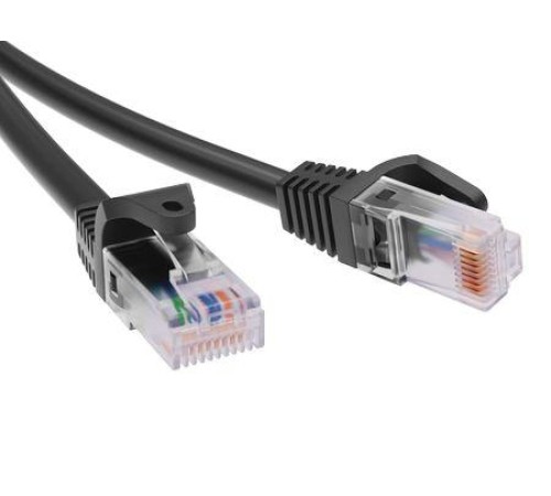 Патч-корд неэкранированный CAT5E U/UTP 4х2, LSZH, черный, 5.0м