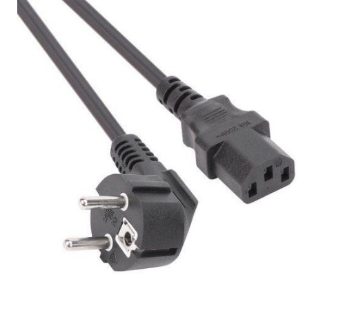 Кабель/ Кабель компьютер --> розетка 220V ( угловая Евровилка) <VDE> 3G*1mm2 VCOM <CE021-CU1.0-1.8> , 1,8 м