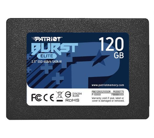Твердотельный накопитель Patriot SSD BURST ELITE 120GB SATA3 2.5" R450/W320 TBW 50TB 3D NAND