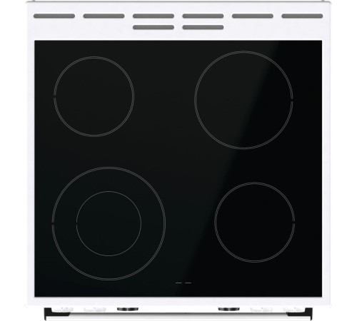 Плита GORENJE/ Тип плиты: электрическая, Тип варочной поверхности: стеклокерамическая, Цвет: белый, Гриль: Есть, Ширина, см: 60