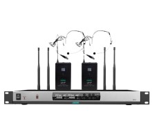 DSPPA Беспроводная микрофонная система True Diversity UHF (2 головных микрофона) DSPPA Беспроводная микрофонная система True Diversity UHF (2 головных микрофона)