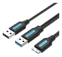 Кабель Vention USB 3.0 AM/micro B, USB 2.0 AM - 0.5м