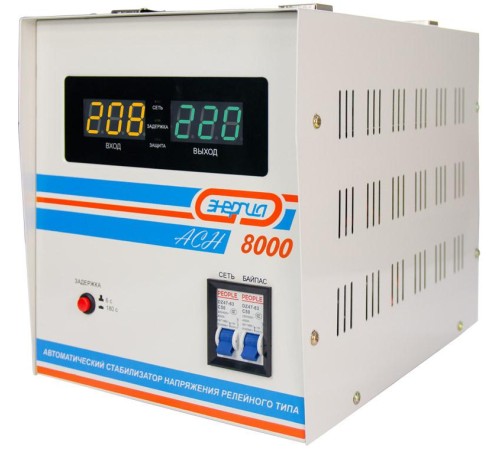 Стабилизатор АСН- 8000 ЭНЕРГИЯ с цифр. дисплеем/ Stabilizer ASN-8000 ENERGY with numbers. display Стабилизатор АСН- 8000 ЭНЕРГИЯ с цифр. дисплеем/ Stabilizer ASN-8000 ENERGY with numbers. display