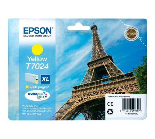 Картридж/ Epson WP 4000/4500 Series Ink XL Cartridge Yellow 2k Картридж/ Epson WP 4000/4500 Series Ink XL Cartridge Yellow 2k