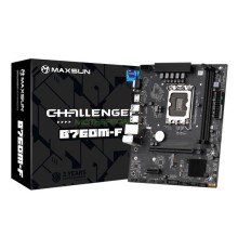 Материнская плата MAXSUN MS-Challenger B760M-F, LGA1700, B760, 2*DDR4, 3*SATA3, M.2, 2*USB 3.2, 4*USB 2.0, 1*PCIEx16, 1*PCIEx1, VGA+HDMI,  mATX