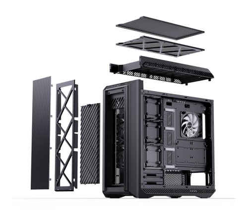Корпус без блока питания/ Case JONSBO D500, Full-Tower, TG, 3x140mm ARGB, 2xUSB-A 3.2 + 1xUSB-C 3.2, E-ATX, ATX, mATX, mITX Black Корпус без блока питания/ Case JONSBO D500, Full-Tower, TG, 3x140mm ARGB, 2xUSB-A 3.2 + 1xUSB-C 3.2, E-ATX, ATX, mATX, mITX Black