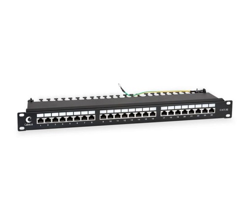 Cabeus PL-24-Cat.5e-SH-Dual IDC Патч-панель 19"(1U), 24 порта RJ-45 полностью экранированная, категория 5e, Dual IDC Cabeus PL-24-Cat.5e-SH-Dual IDC Патч-панель 19"(1U), 24 порта RJ-45 полностью экранированная, категория 5e, Dual IDC