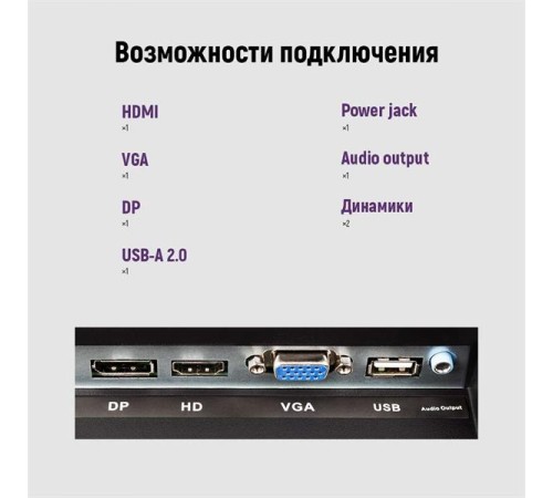 Монитор IRBIS SMARTVIEW 27 LED Monitor 1920x1080, 16:9, IPS, 250 cd/m2, 1000:1, 3ms, 178°/178°, VGA, HDMI, DP, USB, Audio output, 75Hz, Speak, Tilt, VESA,  для mini ПК, внутр. Бп, Black 3y (China)