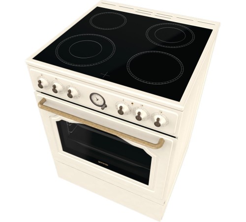 Плита GORENJE/ Тип плиты: электрическая, Тип варочной поверхности: стеклокерамическая, Цвет: бежевый, Гриль: Есть, Ширина, см: 60