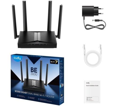 Маршрутизатор/ BE3600 Gigabit Dual Band Wi-Fi 7 Mesh Router, Chipset Broadcom, 802.11be/ax/ac/a/b/g/n, 2882Mbps at 5GHz + 688Mbps at 2.4GHz, 5 x 10/100/1000Mbps Ports, 4 x 5dBi fixed antennas, WiFi router/AP/ Repeater/WISP Mode, PPTP/L2TP/OpenVPN/WireGuar Маршрутизатор/ BE3600 Gigabit Dual Band Wi-Fi 7 Mesh Router, Chipset Broadcom, 802.11be/ax/ac/a/b/g/n, 2882Mbps at 5GHz + 688Mbps at 2.4GHz, 5 x 10/100/1000Mbps Ports, 4 x 5dBi fixed antennas, WiFi router/AP/ Repeater/WISP Mode, PPTP/L2TP/OpenVPN/WireGuar