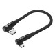 GCR Кабель PREMIUM 0.25m MicroUSB угловой двусторонний, белый, AL case черный, 28/24 AWG, GCR-55108